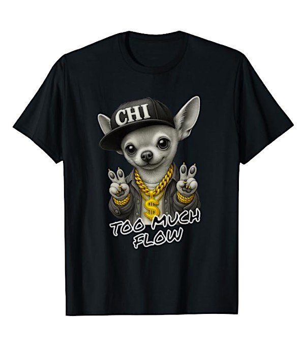 CAMISETA MUJER HOMBRE CASUAL CHIHUAHUA HIP HOP
