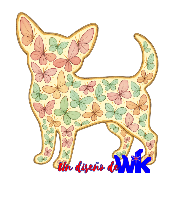 wk marca ropa camisetas diseños estampados chihuahua perros mariposas