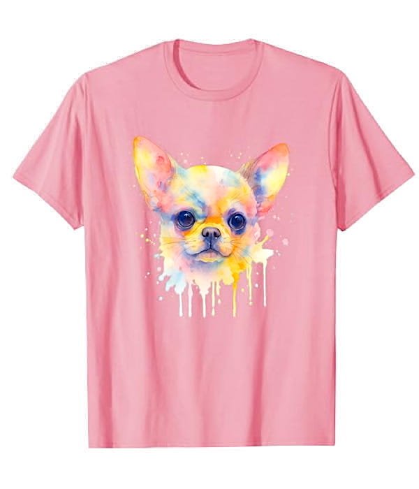 camiseta unisex niño, niña chihuahua perro en acuarela